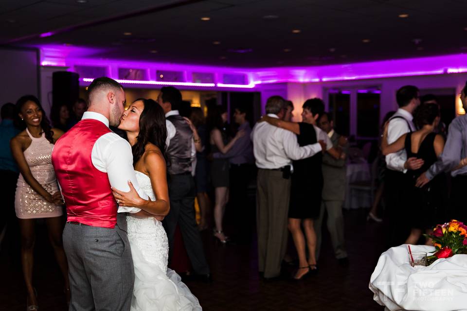 On the dance floor