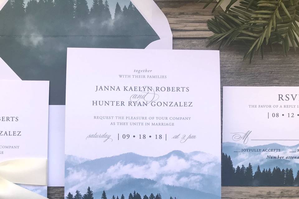 Mountain Rustic Invitation Set