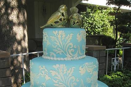 Blue fondant cake