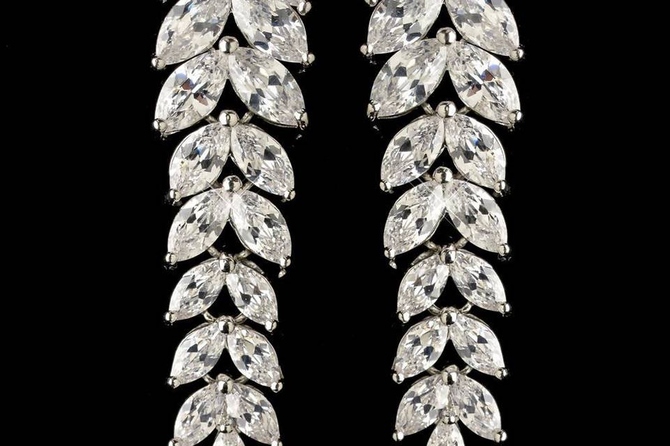 Crystal Chevron Dangle Earrings