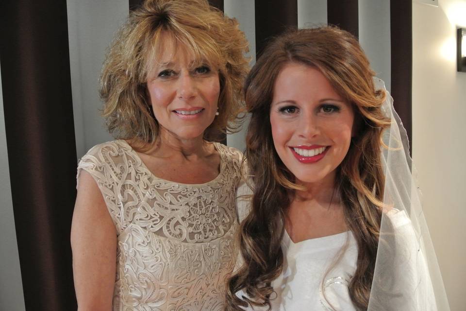 Bride and Mother of the Bride.  Hair and Makeup at Elle Salon LTD!