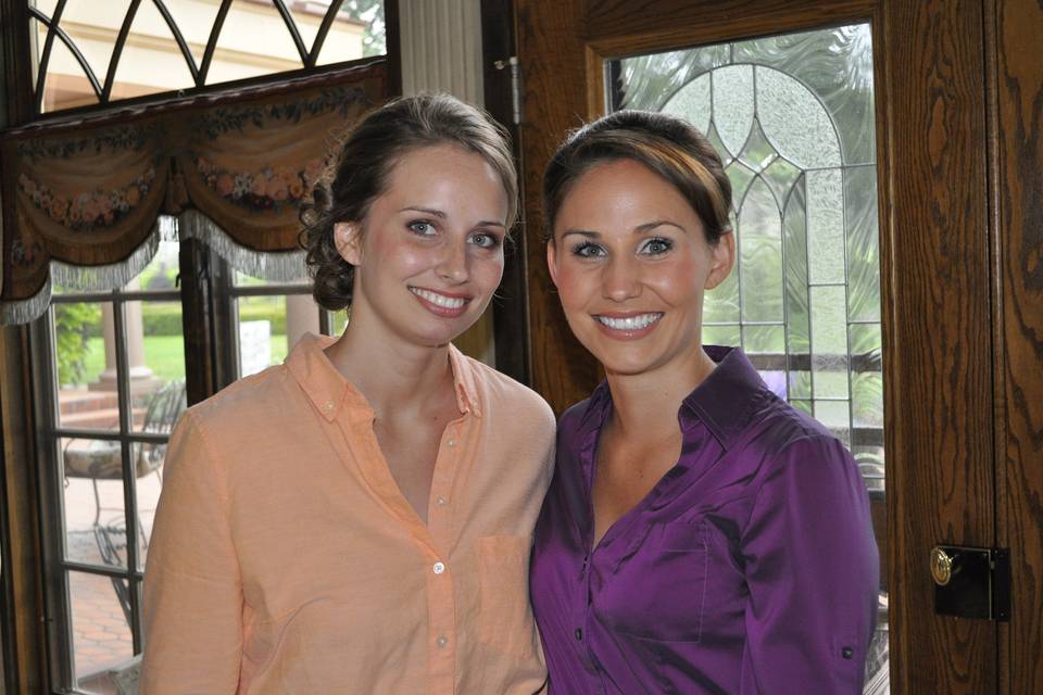 Beautiful Bride and Bridesmaid! Hair and Makeup outside services provided!