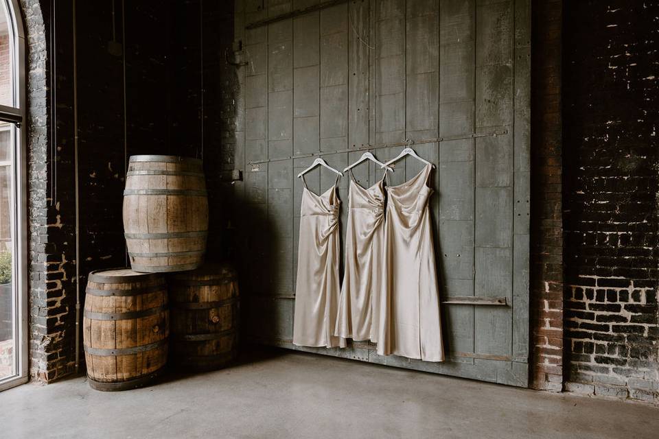 Dresses hanging