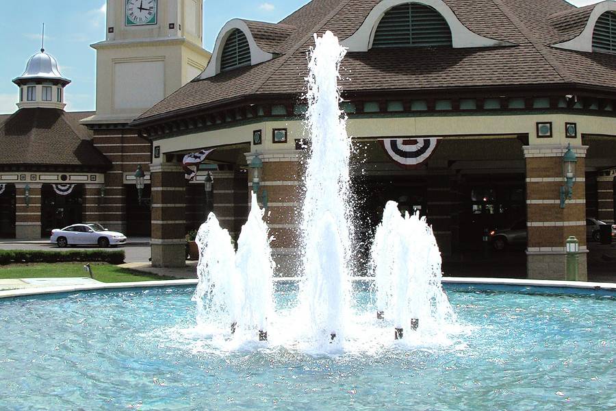 Front entrance water features