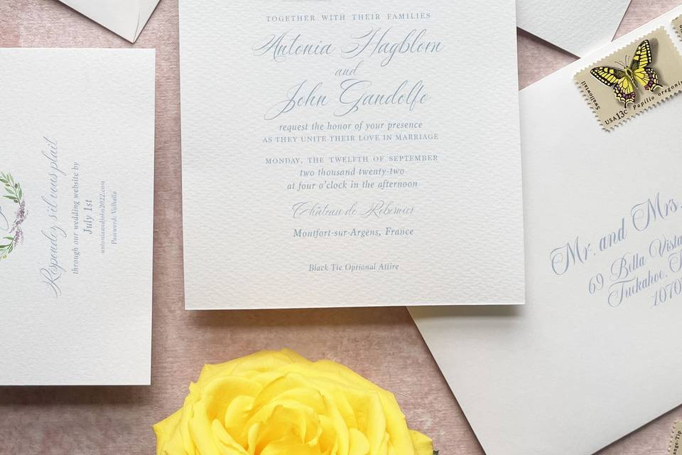 Watercolor invitation suite