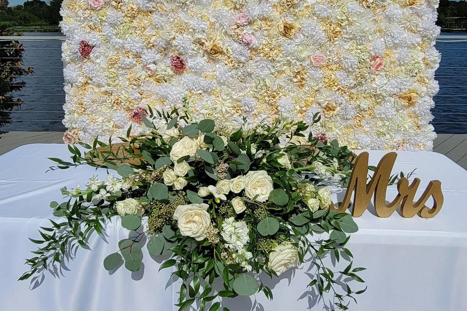 Reception with flower wall