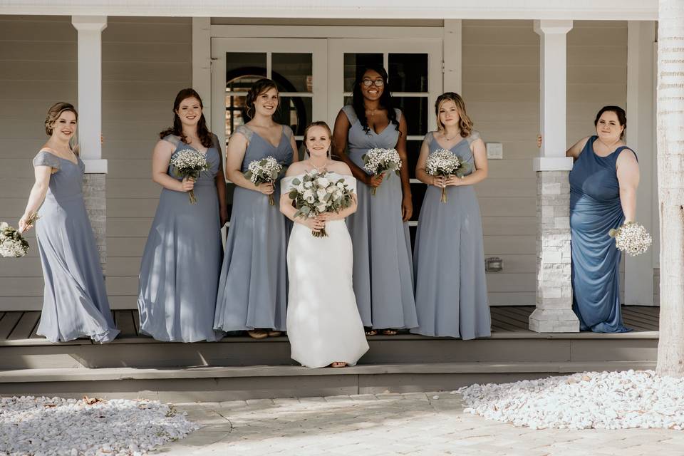 Bridal Party on the Porch