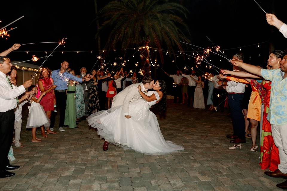 Sparkler Sendoff Kiss