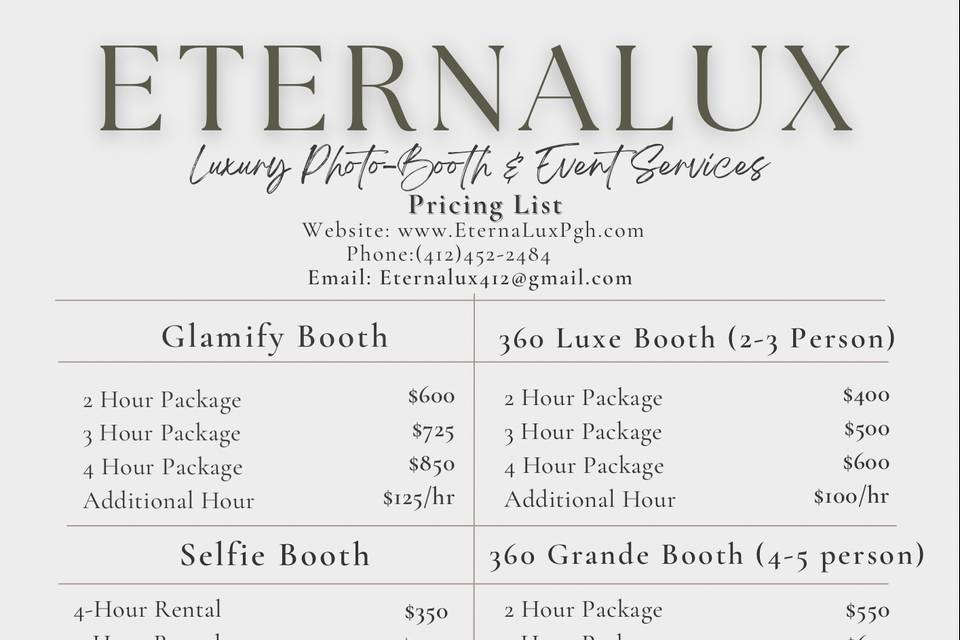New Pricing List