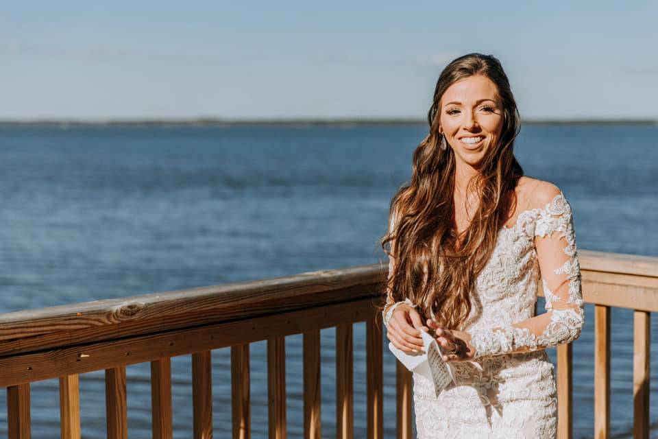 Bride at Pier.