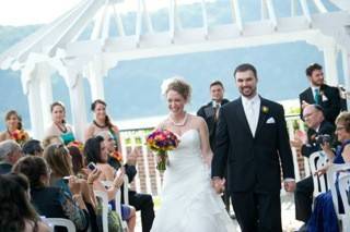 Couple walking down the aisle