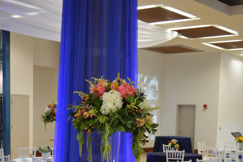 Table setup with centerpiece