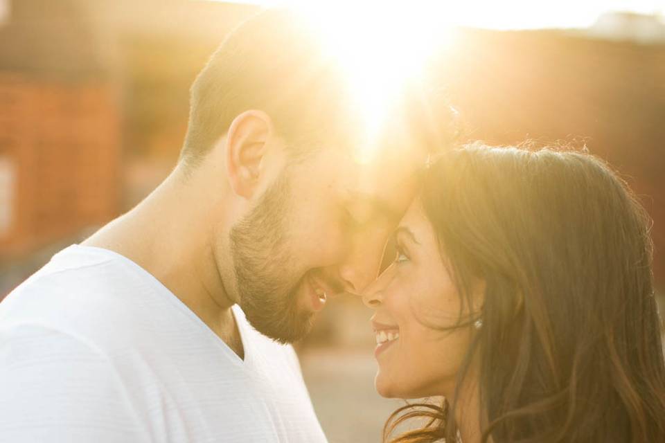 Golden hour engagement