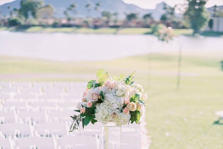 Outdoor wedding setup