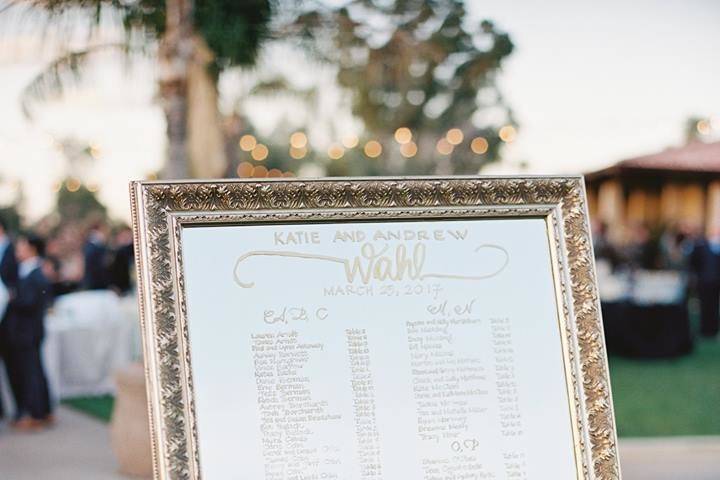 Wedding seating chart