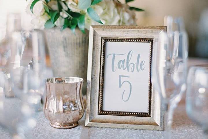 Wedding table numbers