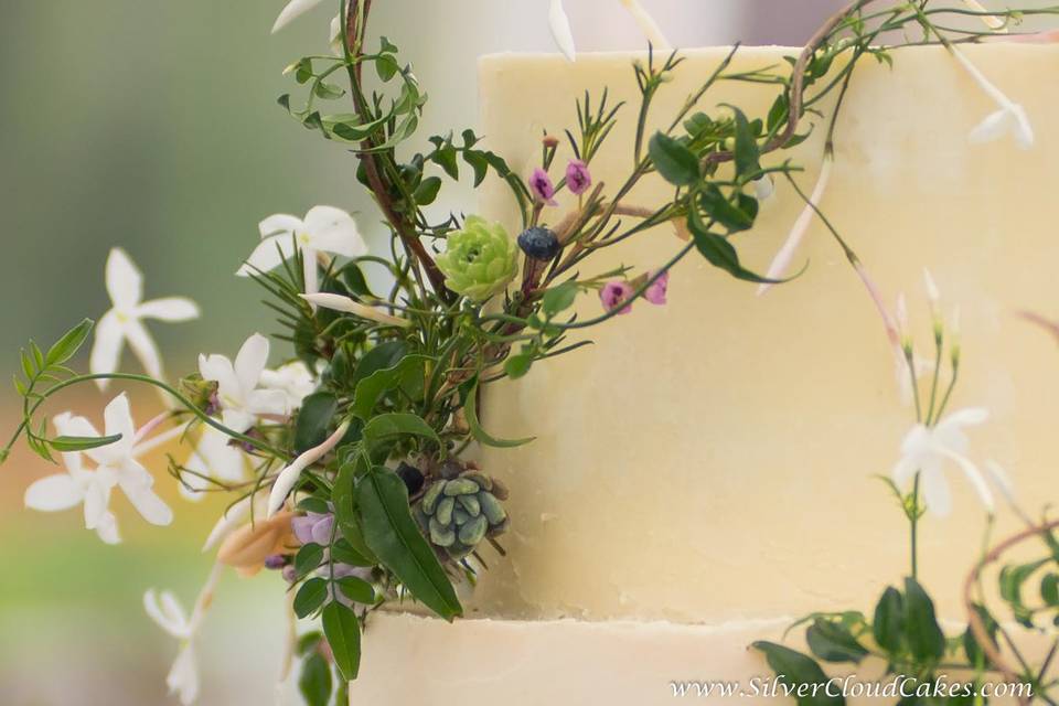 Jasmine vine wrapped cake.