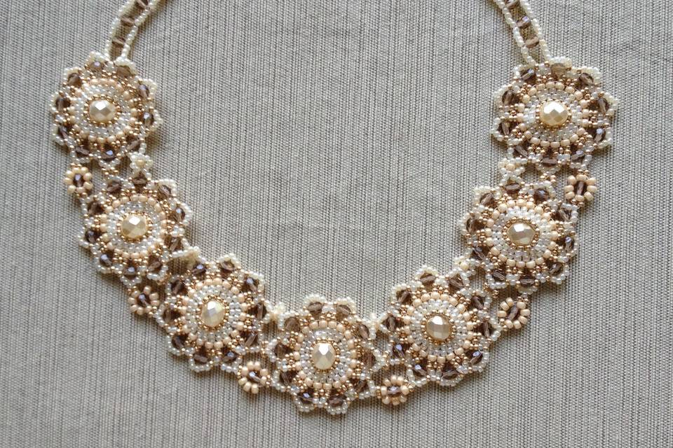 Bead embroidered necklace