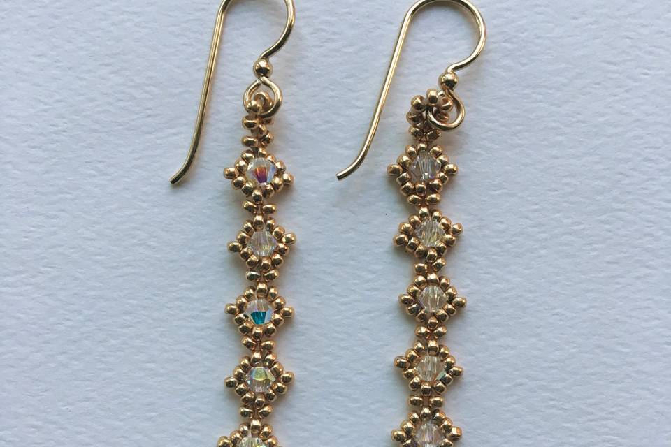 Pearl & crystal earrings