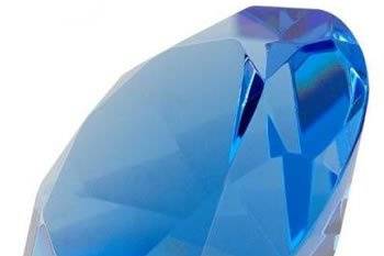 Small blue diamond shaped paper weight wedding favor