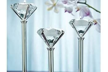 Diamond candle holders wedding reception decor