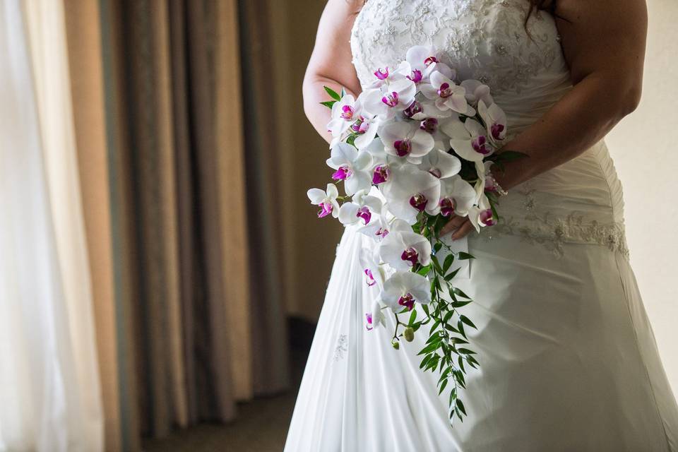 Cascading orchid bouquet