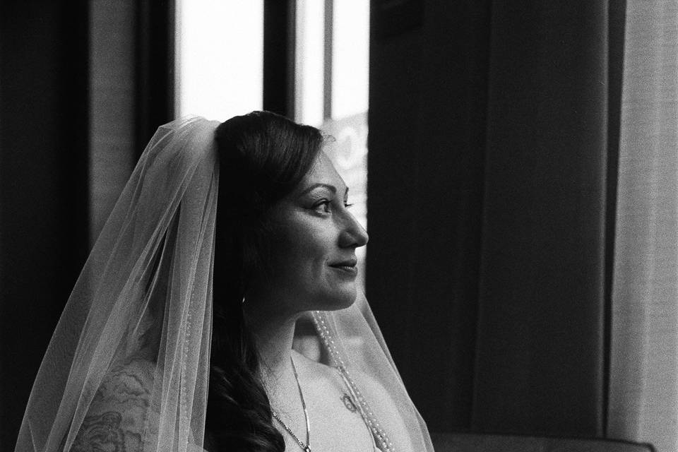 B&W portrait on film