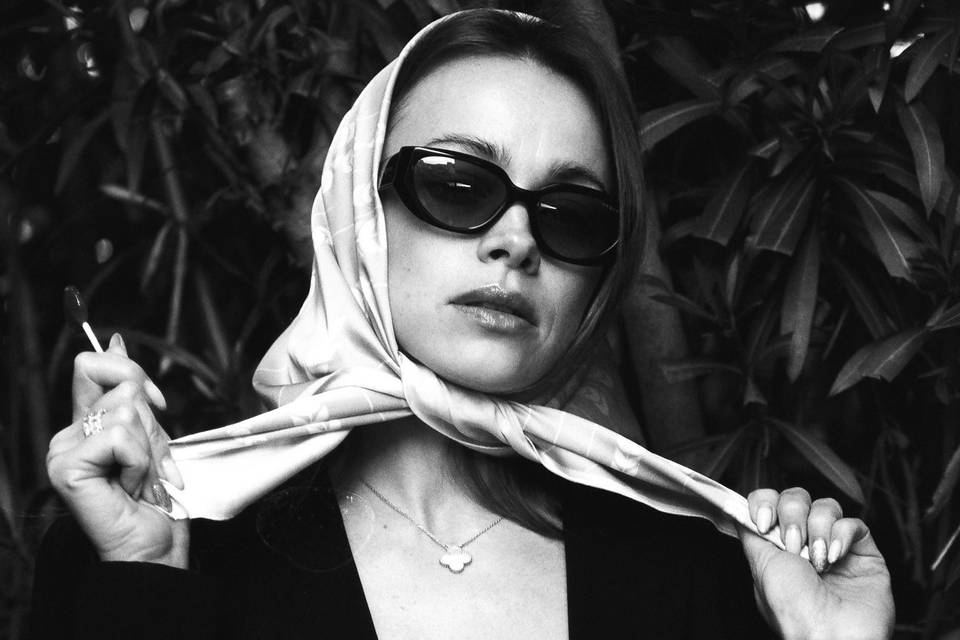 B&W portrait on film