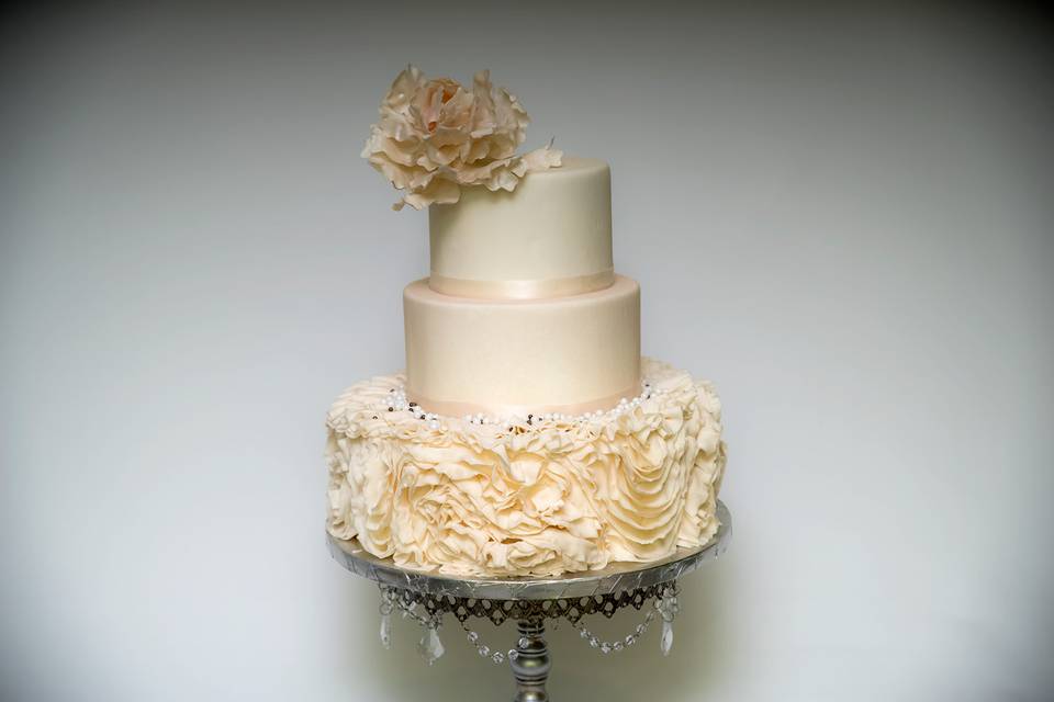 Three tier floral cake