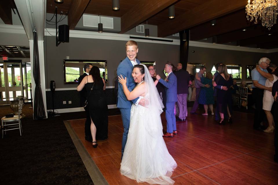 Bride and groom dance