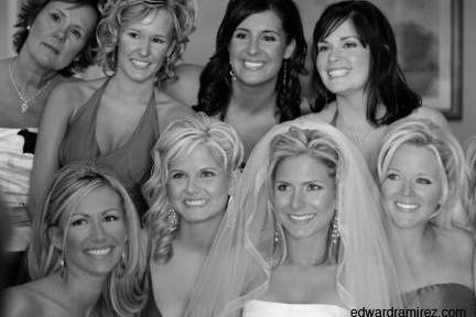 Bride and her bridesmaids