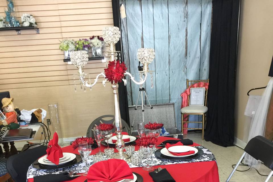 Red table cloths
