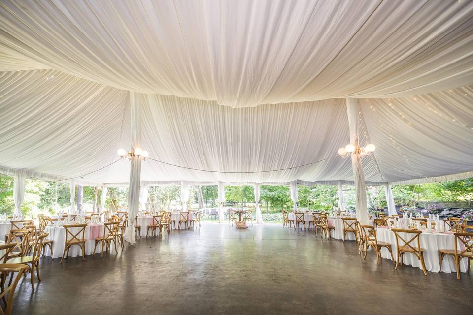 Under the tent
