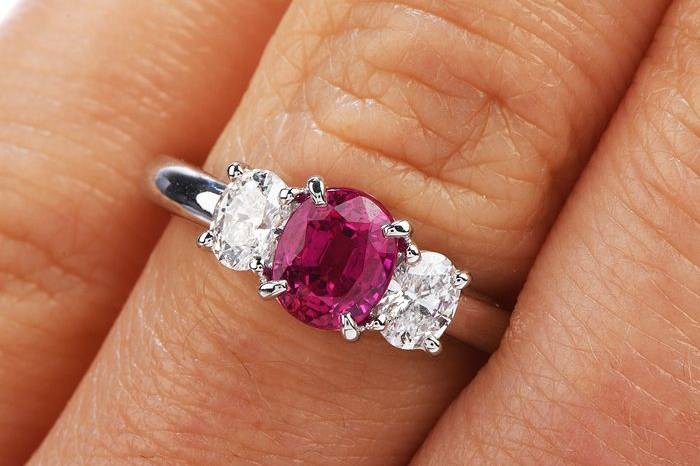 Ruby Diamond Engagement Ring