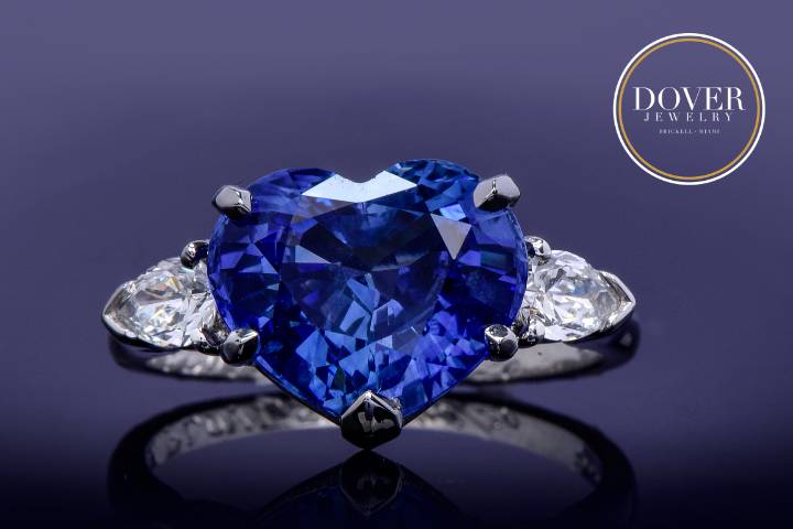 Blue Sapphire Heart Engagement