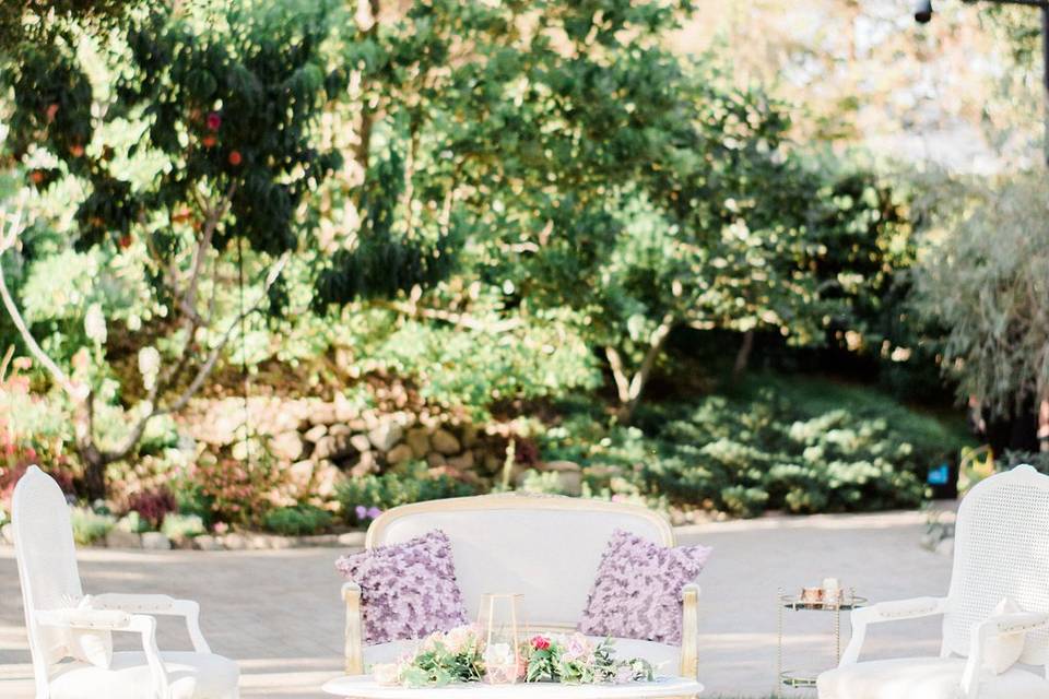 Whimsical Garden Wedding at Maravilla Gardens - Second Mini Lounge Set Up