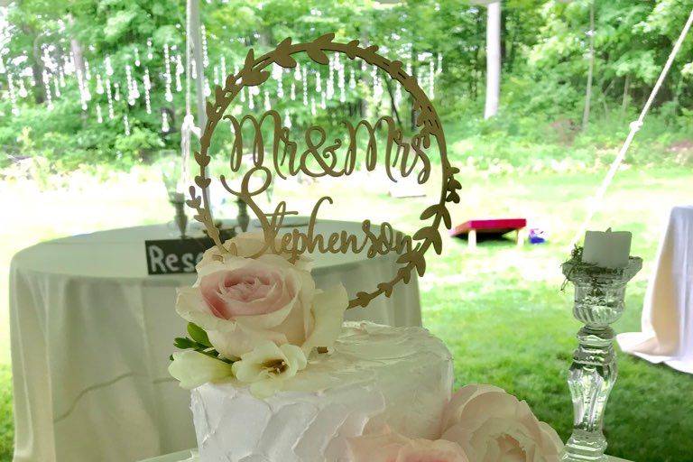 Two tier wedding cake