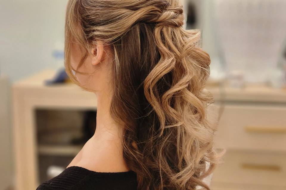 Beautiful half updo