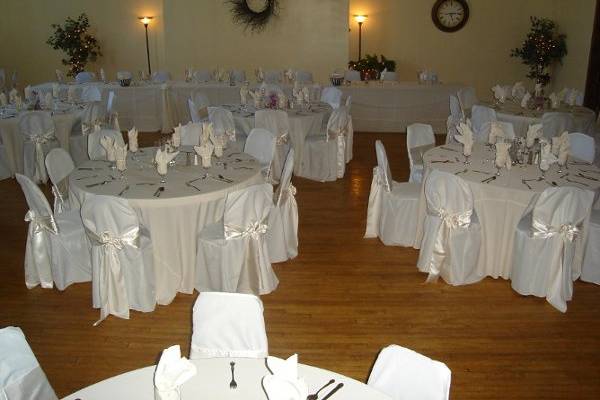 Table setup with centerpiece