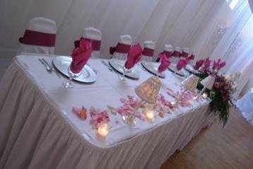 Table setup with centerpiece