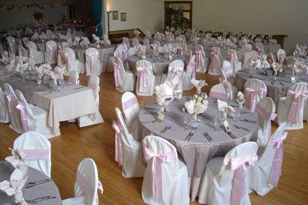 Table setup with centerpiece