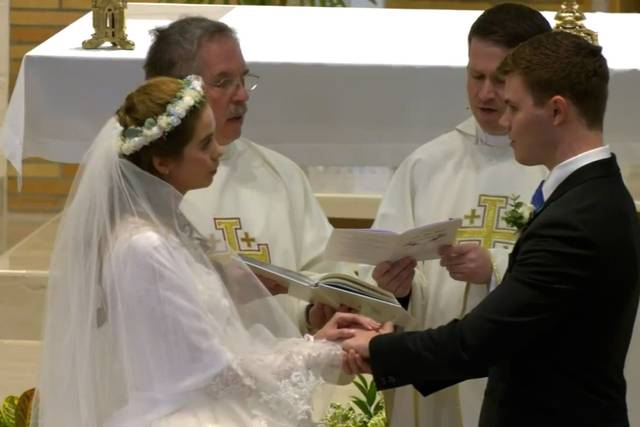 Young couple vows