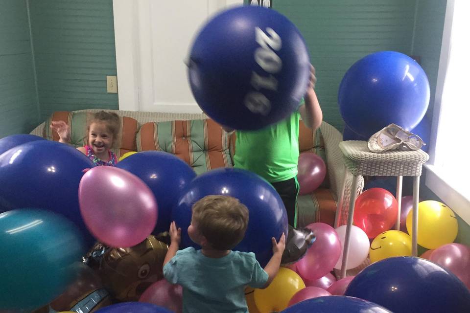 Room filled with balloons