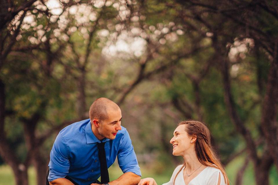 Conversation in the orchard