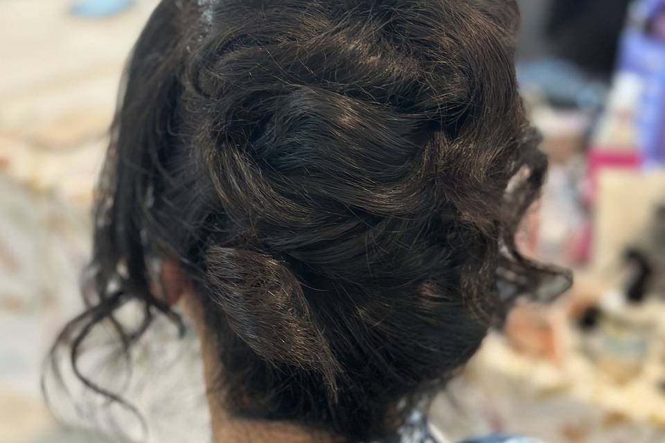 Twisted high updo