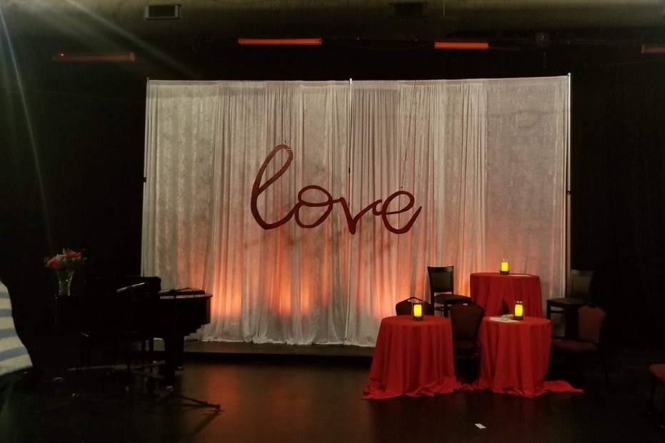 Backdrop draped with love