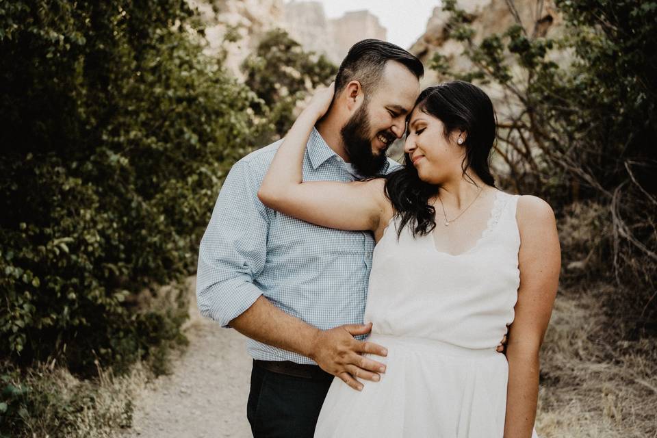 Waterfall elopement session