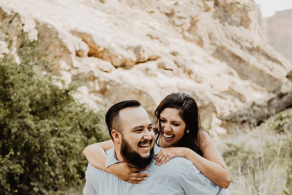 Waterfall elopement session