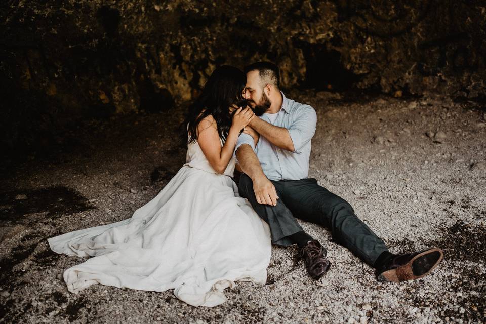 Waterfall elopement session