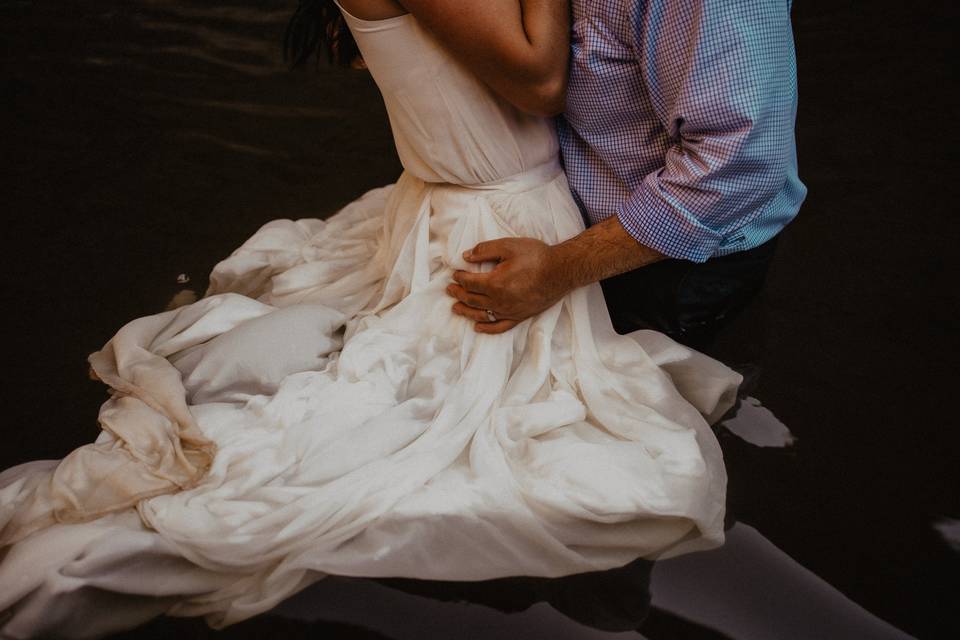 Waterfall elopement session